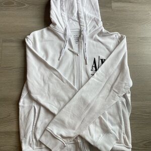 Armani Exchange White Hoodie with Logo